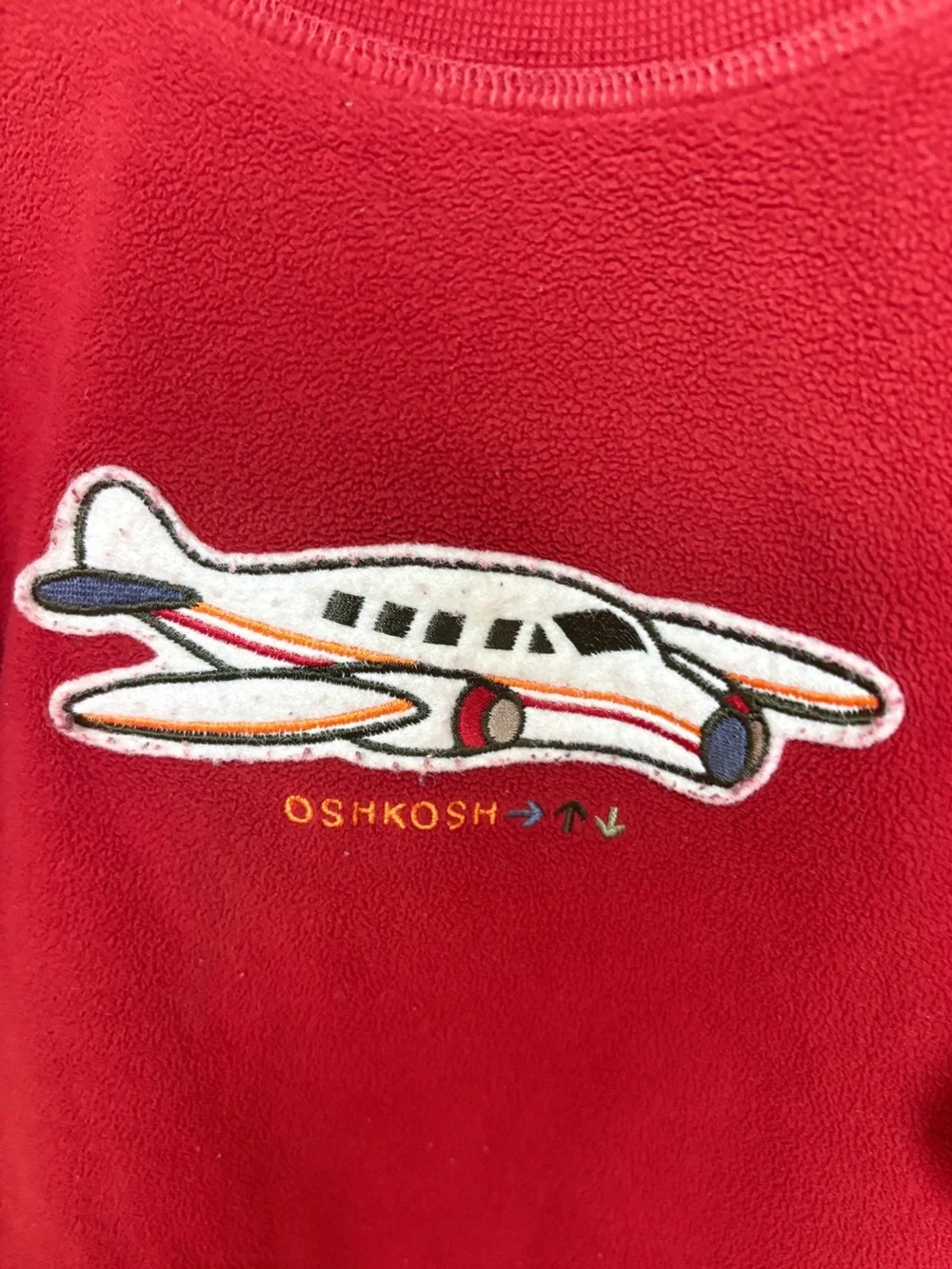 Osh kosh red fleece airplane sweatshirt size 2T